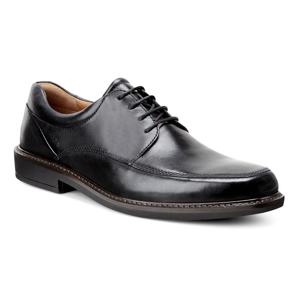 ECCO Mens Dress Shoes Black - Holton Apron Toe Tie - CQK-063298